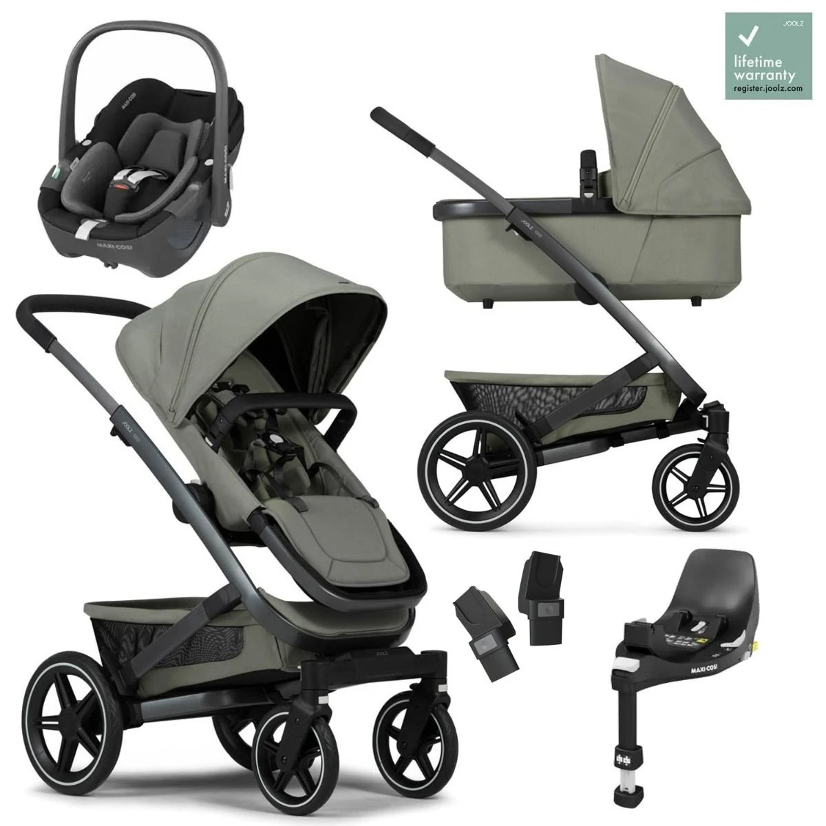 Joolz Geo3 Travel System With Maxi-Cosi Pebble 360 & Base - Sage Green 3 Joolz Geo3 Travel System With Maxi-Cosi Pebble 360 & Base - Sage Green