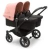 Bugaboo Donkey 5 Twin Pushchair - Morning Pink Canopy 1 Bugaboo Donkey 5 Twin Pushchair - Morning Pink Canopy -Baby Products Store large jpg 100003005 donkey5 twin black bassinet black canopy morning pink