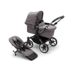 Bugaboo Donkey 5 Mono With Maxi-Cosi Cabriofix ISize Travel System - Graphite/Grey Melange -Baby Products Store large jpg 100003002 donkey5 gra gm canopy gm combi 1 1 1 1 1