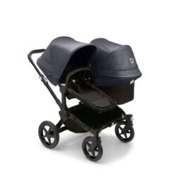 Bugaboo Donkey 5 Duo With Turtle Air + Rotating Base Travel System - Styled By You 21 Bugaboo Donkey 5 Duo With Turtle Air + Rotating Base Travel System - Styled By You -Baby Products Store large jpg 100003003 donkey5 duo black black canopy stormy blue 1 2 1