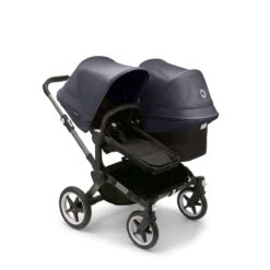 Bugaboo Donkey 5 Duo Pushchair - Stormy Blue Canopy -Baby Products Store large jpg 100003003 donkey5 duo gra black canopy stormy blue 1