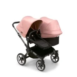 Bugaboo Donkey 5 Duo Pushchair - Morning Pink Canopy -Baby Products Store large jpg 100003005 donkey5 duo gra black canopy morning pink 1