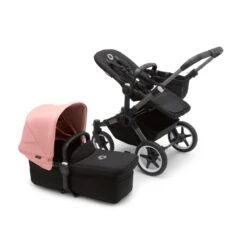 Bugaboo Donkey 5 Mono Pushchair - Morning Pink Canopy -Baby Products Store large jpg 100003005 donkey5 gra black canopy morning pink combi 2 2