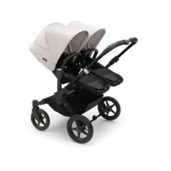 Bugaboo Donkey 5 Twin Pushchair - Misty White Canopy -Baby Products Store large jpg 100003007 donkey5 twin black seat black canopy misty white