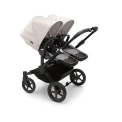 Bugaboo Donkey 5 Twin Pushchair - Misty White Canopy -Baby Products Store large jpg 100003007 donkey5 twin black seat gm canopy misty white