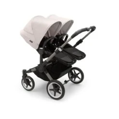 Bugaboo Donkey 5 Twin Pushchair - Misty White Canopy -Baby Products Store large jpg 100003007 donkey5 twin gra seat black canopy misty white