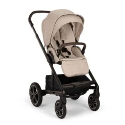 Nuna MIXX Next Pushchair + CARI Carrycot + BASE Next - Biscotti (2024) -Baby Products Store nuna mixxnext biscotti angle gl 8x8 7