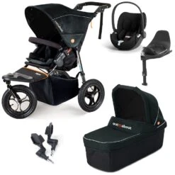 Out 'n' About Nipper V5 Single Travel System With Cybex Cloud T + Rotating Base - Forest Black
