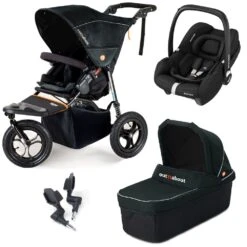 Out 'n' About Nipper V5 Single Travel System With Maxi-Cosi CabrioFix ISize - Forest Black