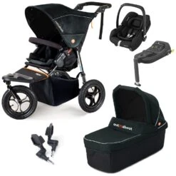 Out 'n' About Nipper V5 Single Travel System With Maxi-Cosi CabrioFix ISize + Base - Forest Black
