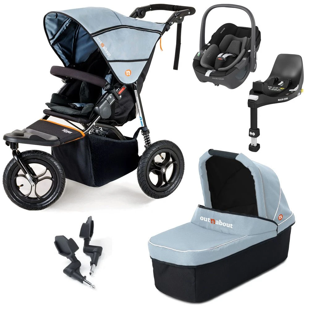 Out 'n' About Nipper V5 Single Travel System With Maxi-Cosi Pebble 360 + Rotating Base - Rocksalt Grey 3 Out 'n' About Nipper V5 Single Travel System With Maxi-Cosi Pebble 360 + Rotating Base - Rocksalt Grey