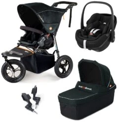 Out 'n' About Nipper V5 Single Travel System With Maxi-Cosi Pebble 360 PRO - Forest Black