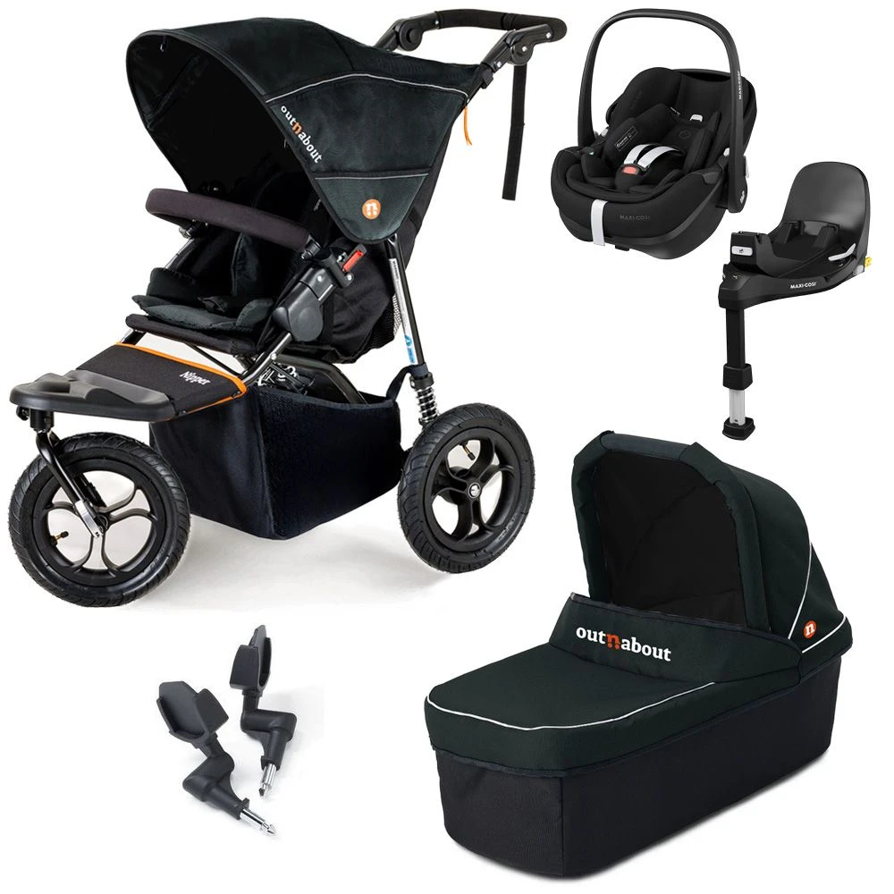 Out 'n' About Nipper V5 Single Travel System With Maxi-Cosi Pebble 360 PRO + Rotating Base - Forest Black 3 Out 'n' About Nipper V5 Single Travel System With Maxi-Cosi Pebble 360 PRO + Rotating Base - Forest Black