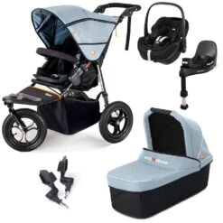 Out 'n' About Nipper V5 Single Travel System With Maxi-Cosi Pebble 360 PRO + Rotating Base - Rocksalt Grey
