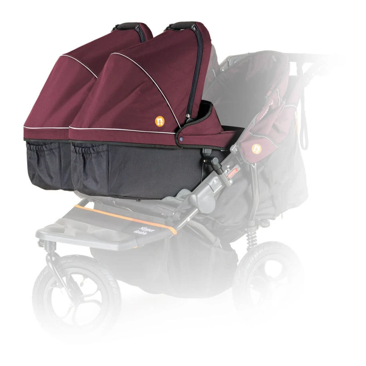 Out N About Nipper V5 Double Carrycot - Brambleberry Red 5 Out N About Nipper V5 Double Carrycot - Brambleberry Red - Image 3