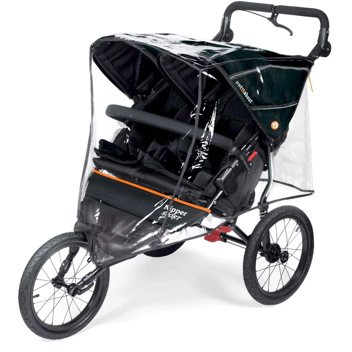 Out N About Nipper Sport V5 Double Pushchair - Forest Black 4 Out N About Nipper Sport V5 Double Pushchair - Forest Black - Image 2