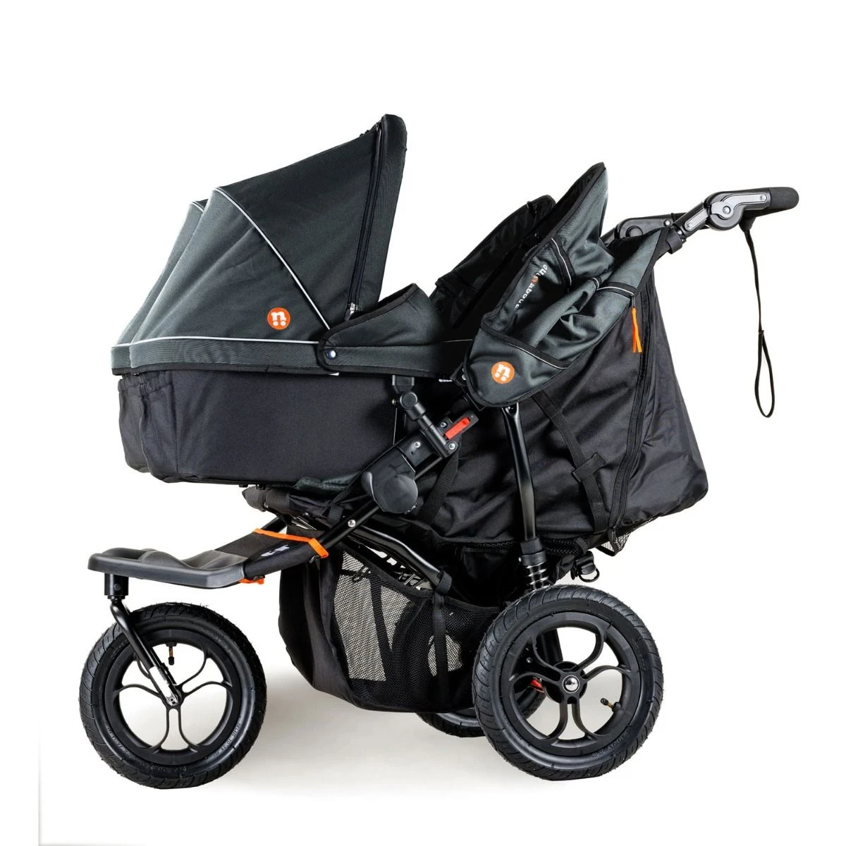 Out N About Nipper V5 Double Pushchair + Two Carrycots - Forest Black 5 Out N About Nipper V5 Double Pushchair + Two Carrycots - Forest Black - Image 3