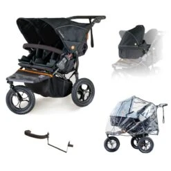 Out N About Nipper V5 Double Newborn And Toddler Starter Bundle - Forest Black