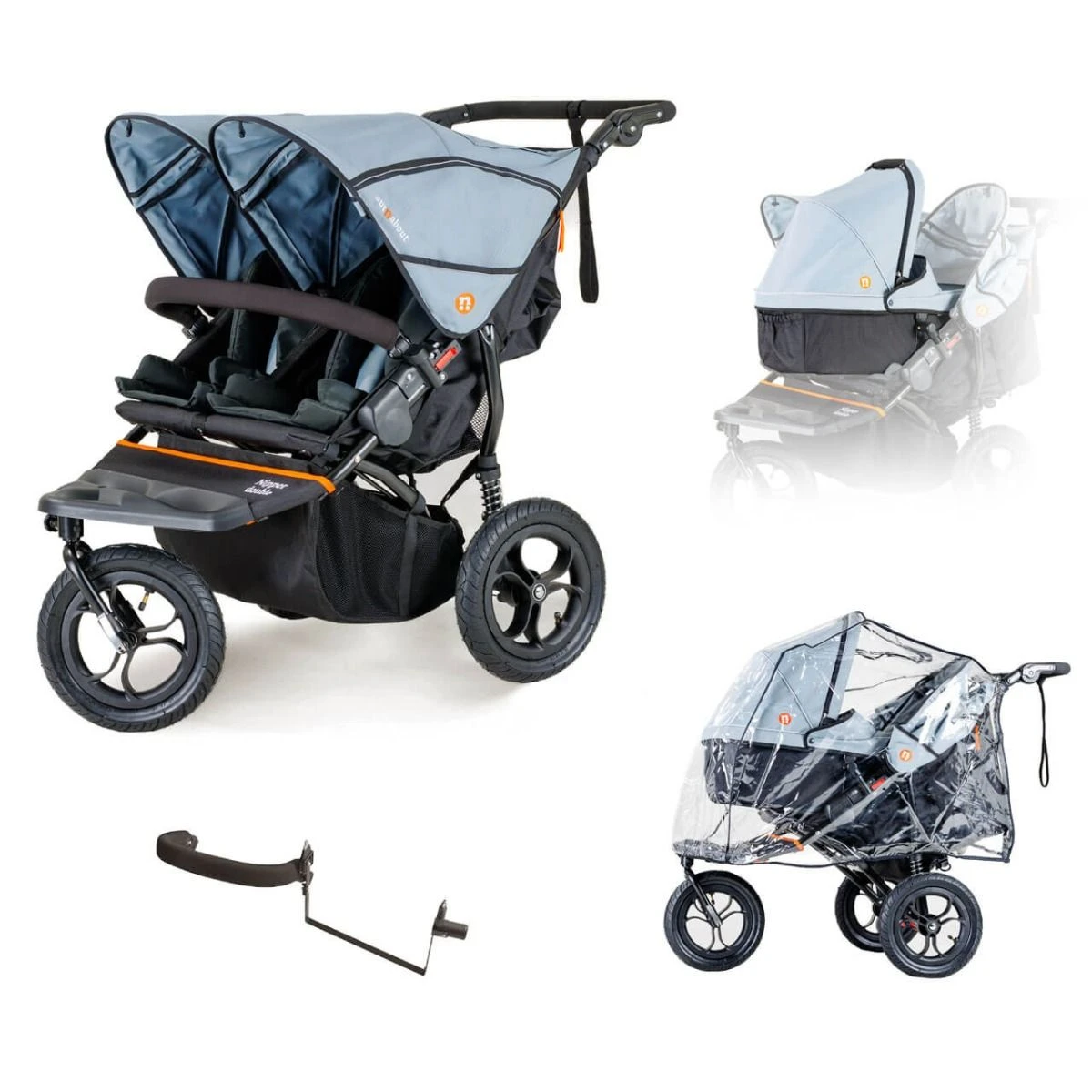 Out N About Nipper V5 Double Newborn And Toddler Starter Bundle - Rocksalt Grey 3 Out N About Nipper V5 Double Newborn And Toddler Starter Bundle - Rocksalt Grey