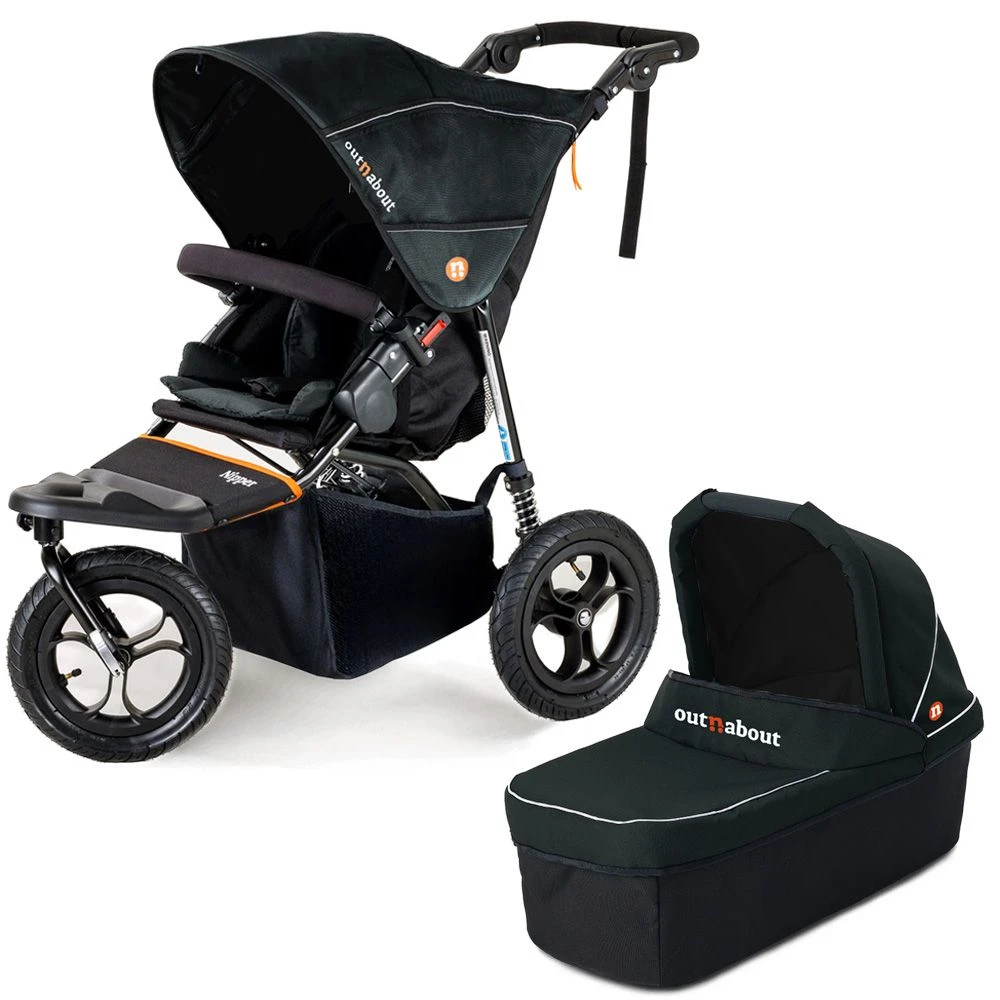 Out 'n' About Nipper V5 Single Travel System With Maxi-Cosi CabrioFix ISize - Forest Black 4 Out 'n' About Nipper V5 Single Travel System With Maxi-Cosi CabrioFix ISize - Forest Black - Image 2