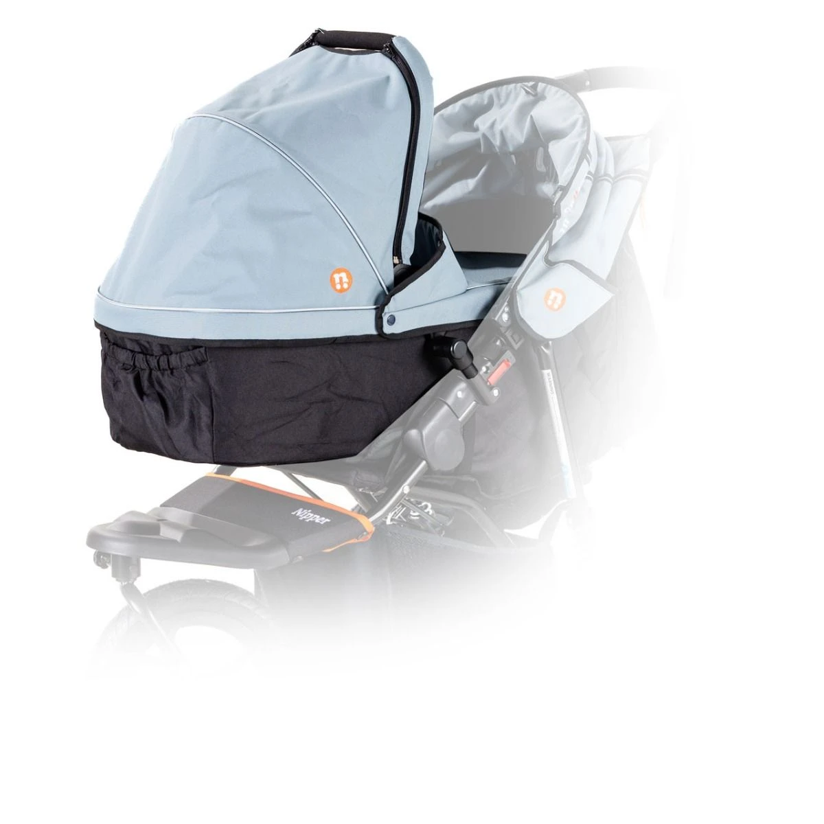 Out N About Nipper V5 Single Carrycot - Rocksalt Grey 4 Out N About Nipper V5 Single Carrycot - Rocksalt Grey - Image 2