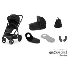 BabyStyle Oyster 3 Special Edition Pushchair And Carrycot Bundle - Onyx