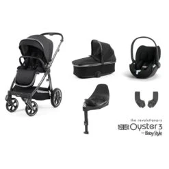 BabyStyle Oyster 3 Essential 5 Piece Cybex Cloud T Bundle - Carbonite