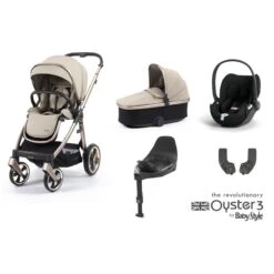 BabyStyle Oyster 3 Essential 5 Piece Cybex Cloud T Bundle - Creme Brulee
