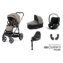 BabyStyle Oyster 3 Essential 5 Piece Cybex Cloud T Bundle - Stone