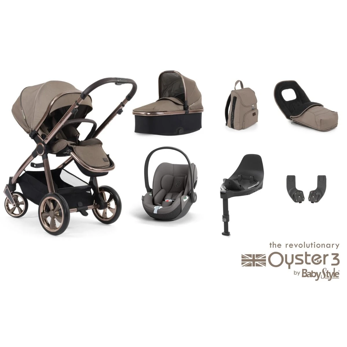 BabyStyle Oyster 3 Luxury 7 Piece Cybex Cloud T Bundle - Mink 4 BabyStyle Oyster 3 Luxury 7 Piece Cybex Cloud T Bundle - Mink - Image 2