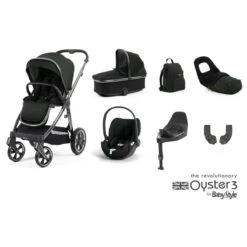 BabyStyle Oyster 3 Luxury 7 Piece Cybex Cloud T Bundle - Black Olive