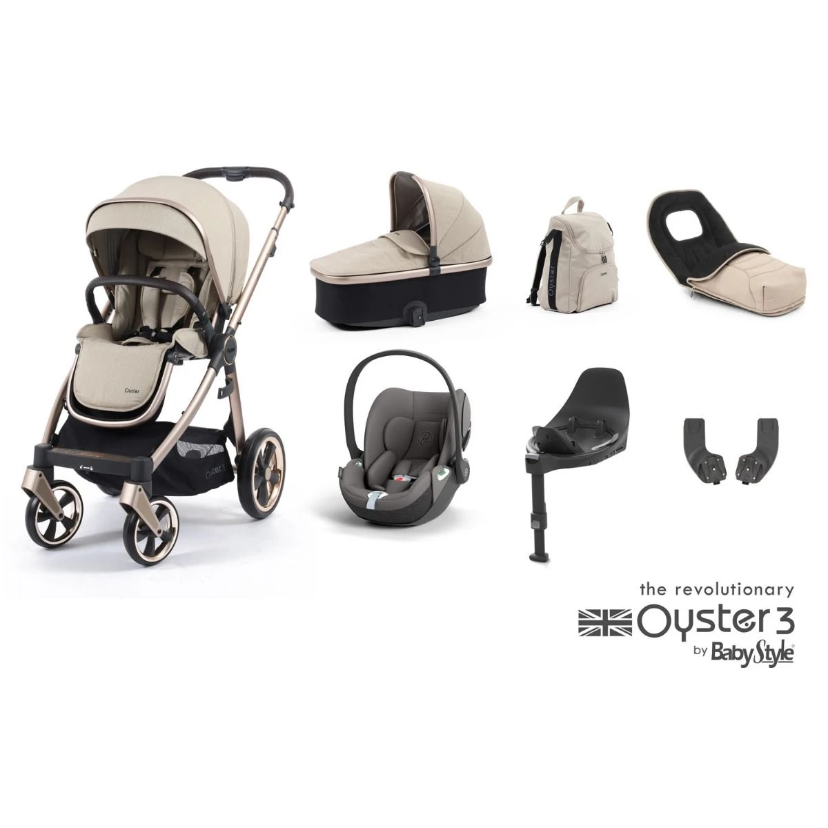 BabyStyle Oyster 3 Luxury 7 Piece Cybex Cloud T Bundle - Creme Brulee 4 BabyStyle Oyster 3 Luxury 7 Piece Cybex Cloud T Bundle - Creme Brulee - Image 2