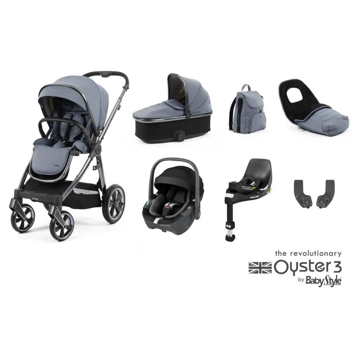 BabyStyle Oyster 3 Luxury 7 Piece Maxi-Cosi Pebble 360 Bundle - Dream Blue 3 BabyStyle Oyster 3 Luxury 7 Piece Maxi-Cosi Pebble 360 Bundle - Dream Blue