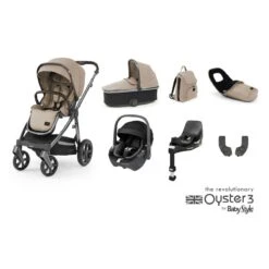 BabyStyle Oyster 3 Luxury 7 Piece Maxi-Cosi Pebble 360 Bundle - Butterscotch