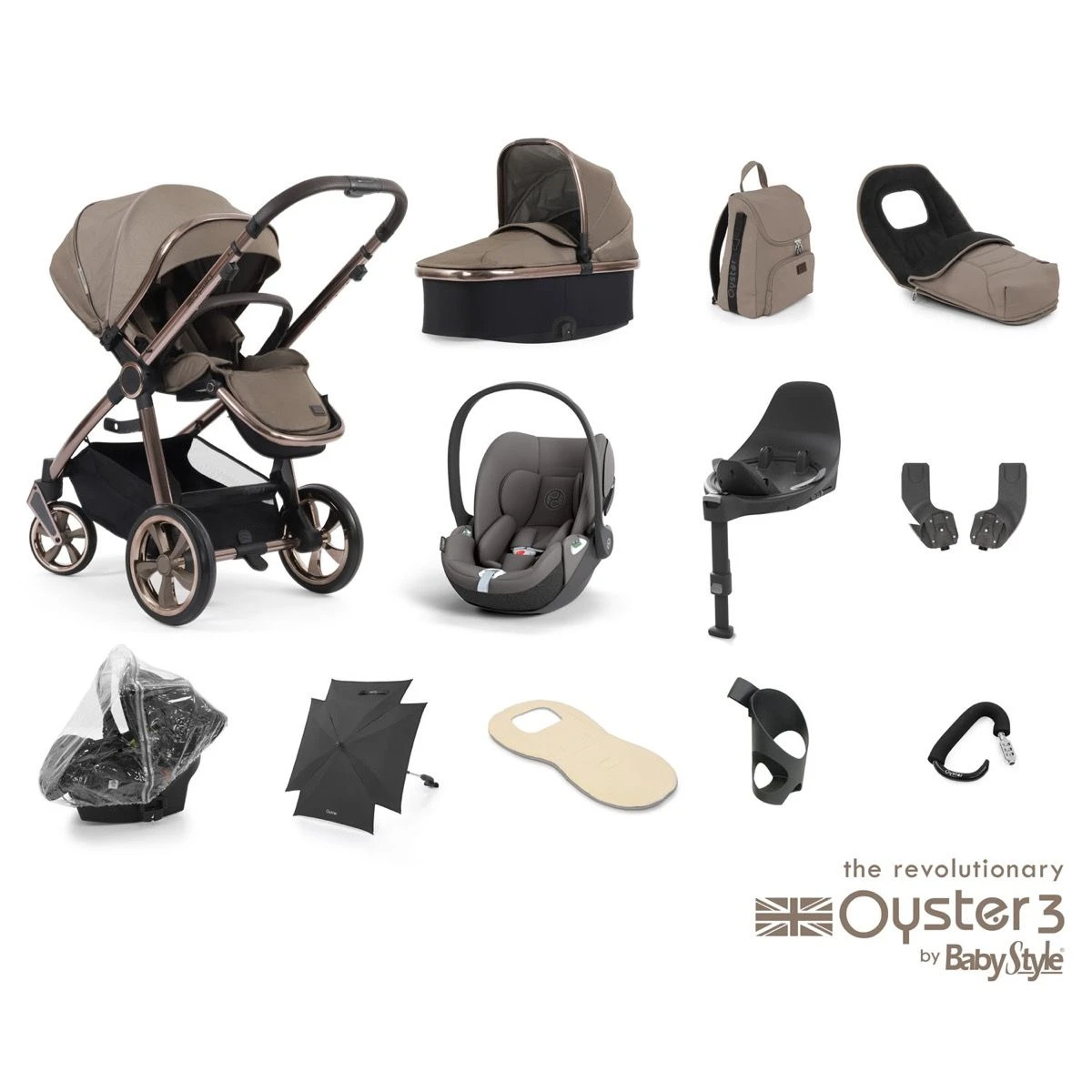 BabyStyle Oyster 3 Ultimate 12 Piece Cybex Cloud T Bundle - Mink 4 BabyStyle Oyster 3 Ultimate 12 Piece Cybex Cloud T Bundle - Mink - Image 2