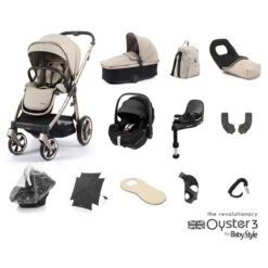 BabyStyle Oyster 3 Ultimate 12 Piece Maxi-Cosi Pebble 360 PRO Bundle - Creme Brulee