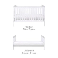 Tutti Bambini Rio Cot Bed With Cot Top Changer & Mattress - White/Dove Grey -Baby Products Store rio cb white dove grey 4