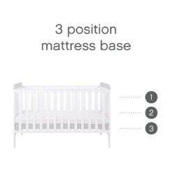 Tutti Bambini Rio Cot Bed With Cot Top Changer & Mattress - White/Dove Grey -Baby Products Store rio cb white dove grey 5
