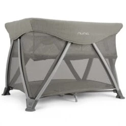 Nuna SENA Aire Travel Cot With Zip On Bassinet - Frost