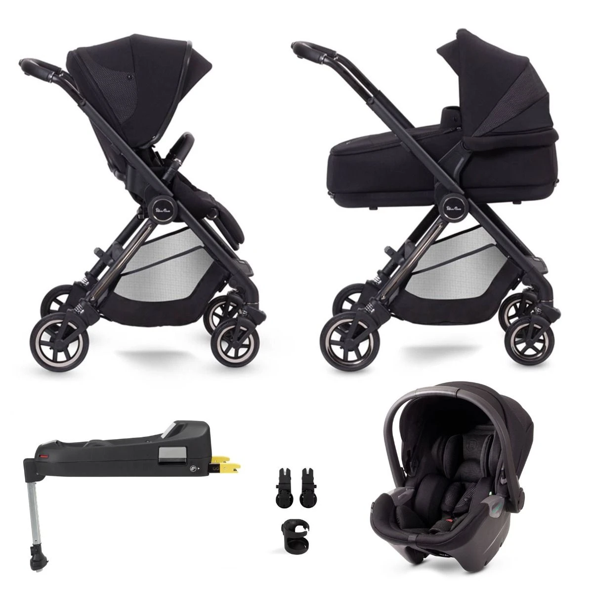 Silver Cross Dune + Compact Folding Carrycot + Travel Pack - Space 3 Silver Cross Dune + Compact Folding Carrycot + Travel Pack - Space