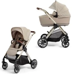 Silver Cross Reef + First Bed Folding Carrycot - Stone