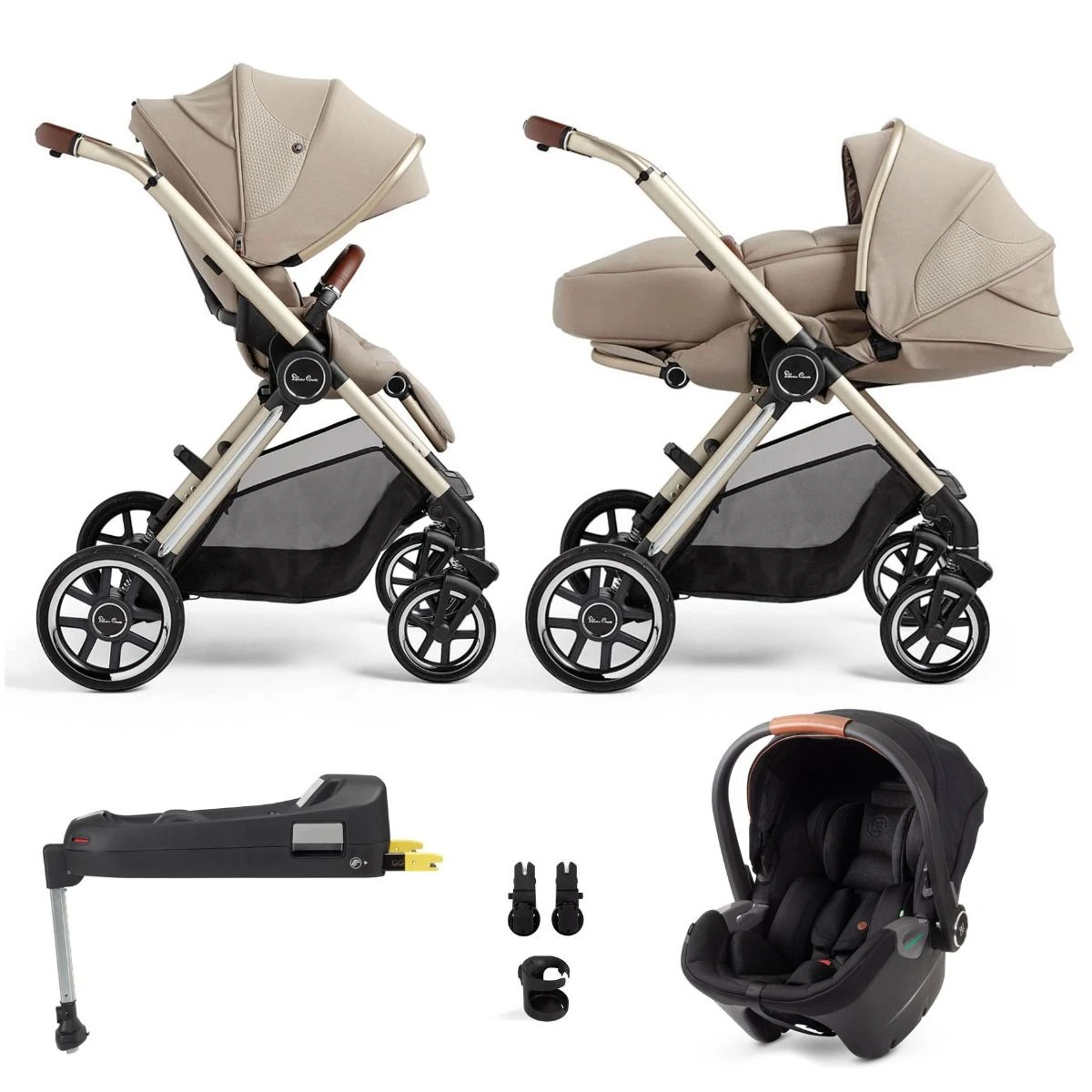 Silver Cross Reef + Newborn Pod + Travel Pack - Stone 3 Silver Cross Reef + Newborn Pod + Travel Pack - Stone