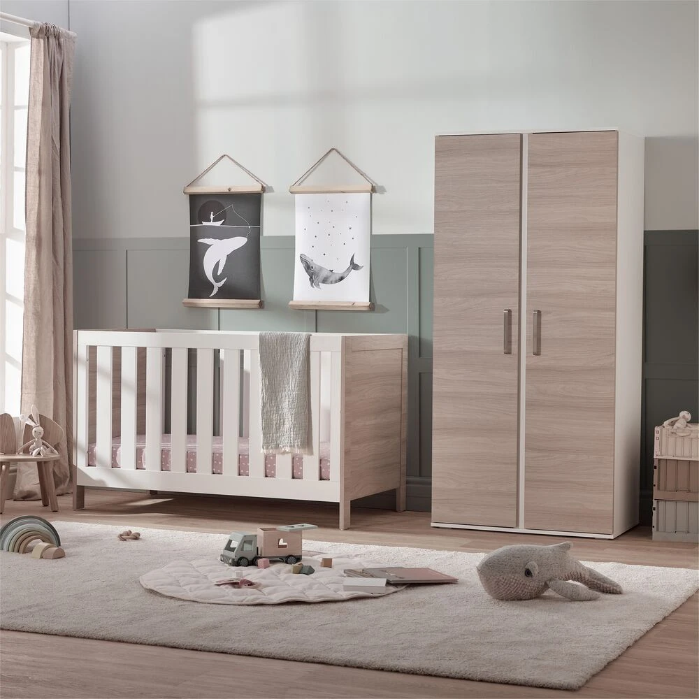 Silver Cross Finchley Cot Bed & Wardrobe Set - Oak/White 3 Silver Cross Finchley Cot Bed & Wardrobe Set - Oak/White