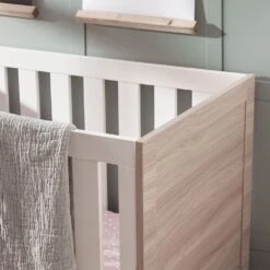 Silver Cross Finchley Cot Bed & Wardrobe Set - Oak/White 14 Silver Cross Finchley Cot Bed & Wardrobe Set - Oak/White -Baby Products Store silver cross furniture finchley oak cot detail 2 2