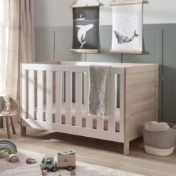 Silver Cross Finchley Cot Bed & Dresser Set - Oak/White -Baby Products Store silver cross furniture finchley oak cot detail 4 1