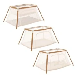 Tutti Bambini CoZee Go 3-in-1 Bassinet, Travel Cot & Playpen - Scandinavian Walnut/Ecru