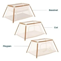 Tutti Bambini CoZee Go 3-in-1 Bassinet, Travel Cot & Playpen - Scandinavian Walnut/Ecru -Baby Products Store tutti bambini cozee go 3 in 1 scandinavian walnut ecru 7