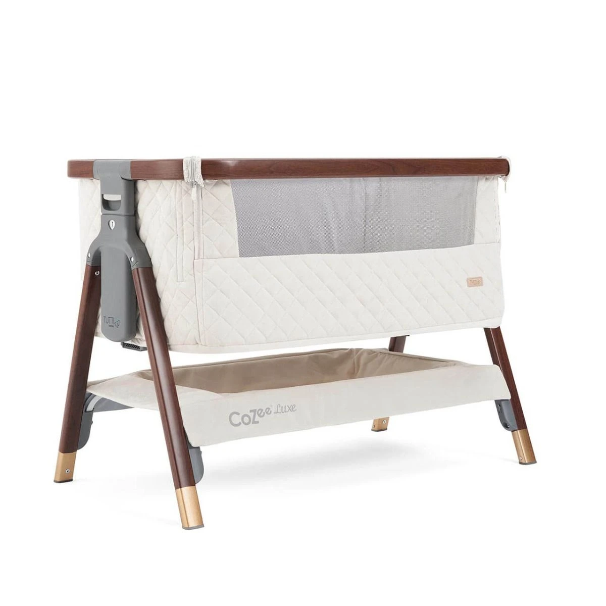Tutti Bambini CoZee Luxe Bedside Crib - Walnut/Cream 4 Tutti Bambini CoZee Luxe Bedside Crib - Walnut/Cream - Image 2