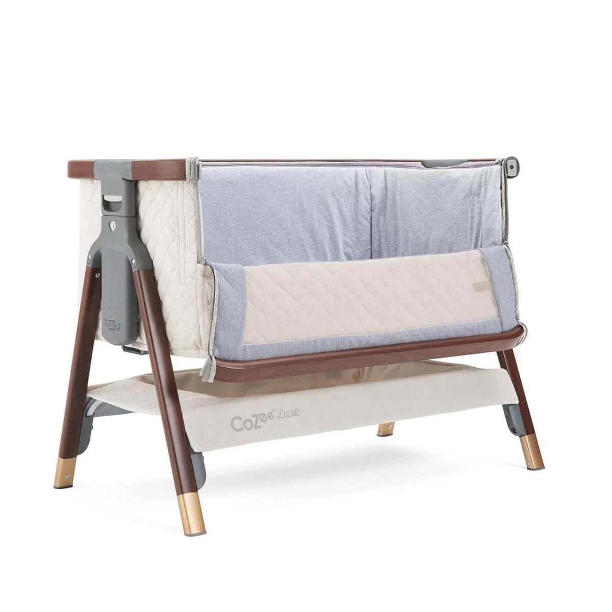 Tutti Bambini CoZee Luxe Bedside Crib - Walnut/Cream 5 Tutti Bambini CoZee Luxe Bedside Crib - Walnut/Cream - Image 3