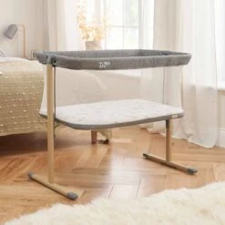 Tutti Bambini ZiZee Breathable Rocking Crib - Oak/Charcoal